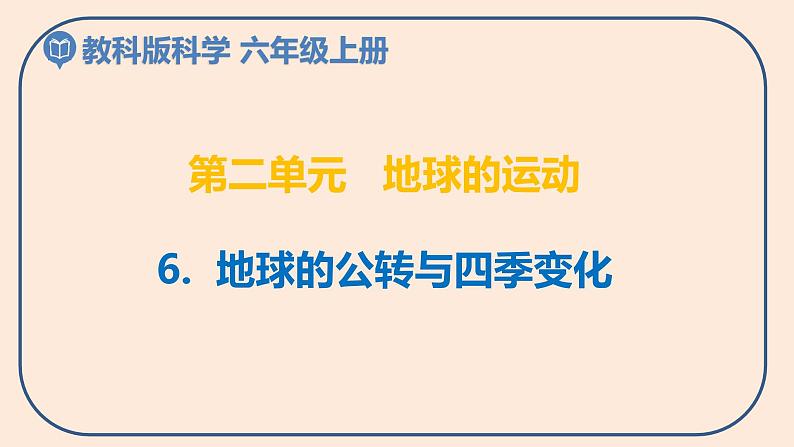 小学六年级科学上册 第二单元 第6课《地球的公转与四季变化》课件+练习 （科教版2017）01