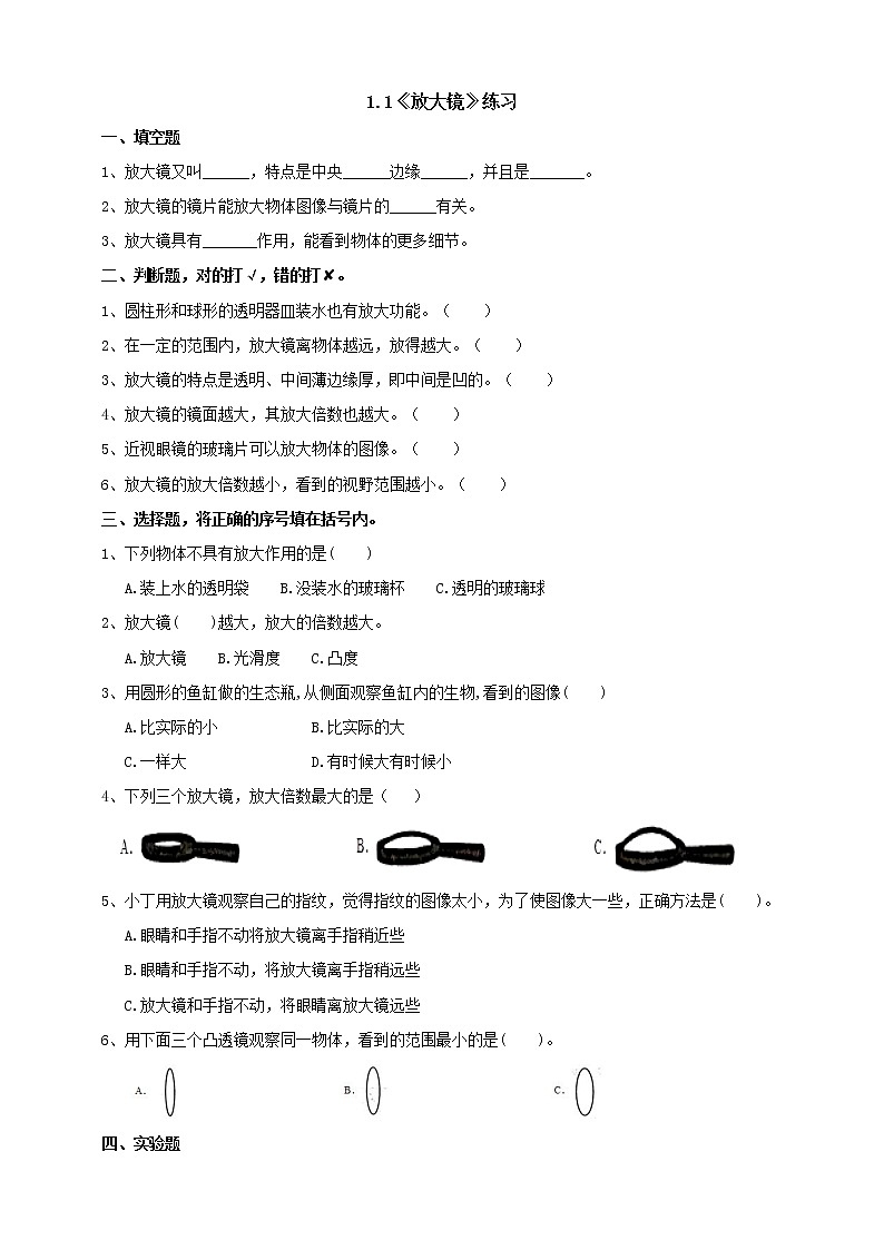 新教科版六年级上册科学1.1 放大镜 课件+教案+练习含答案+素材01