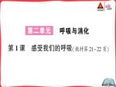 教科版科学四上 第1课 感受我们的呼吸 习题PPT（含答案+动画）