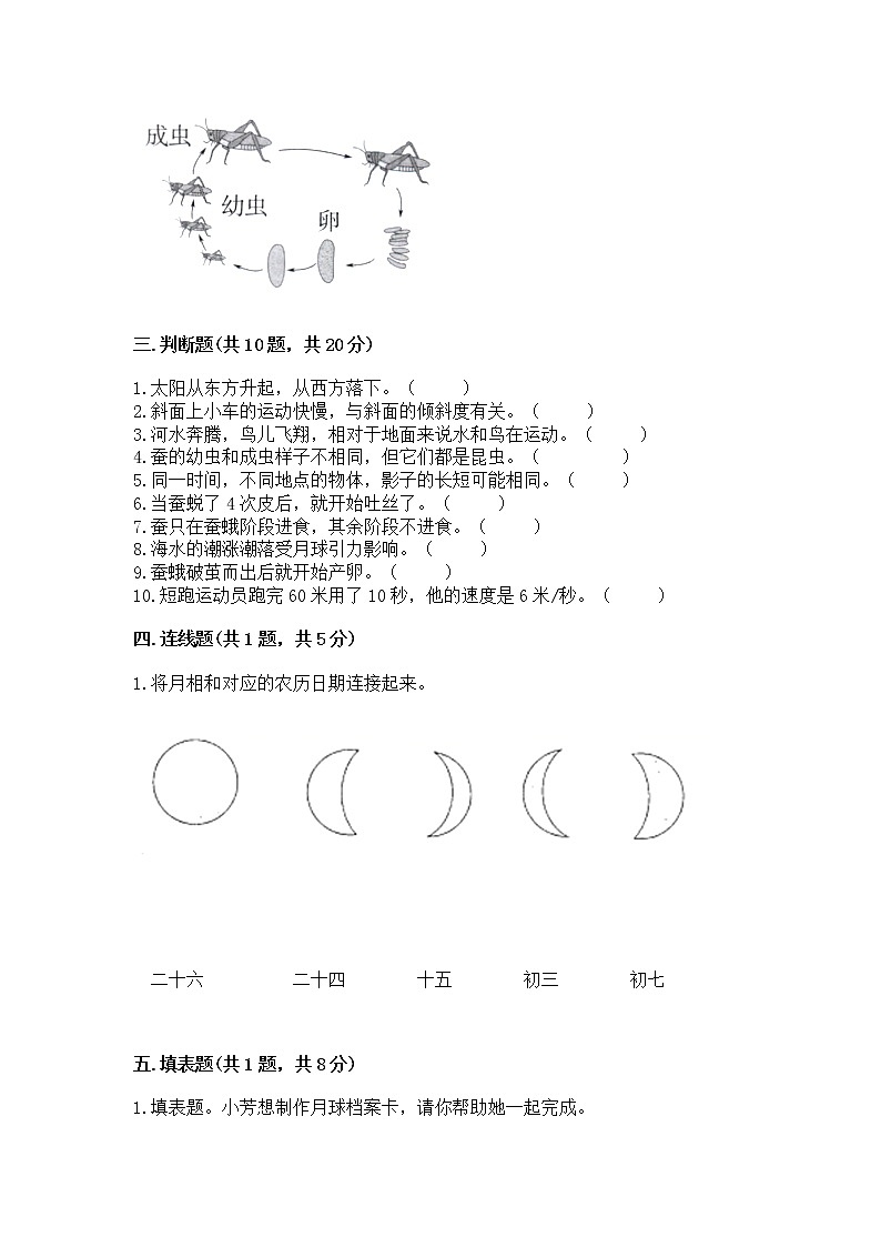 教科版三年级下册科学期末测试卷精品附答案第3页