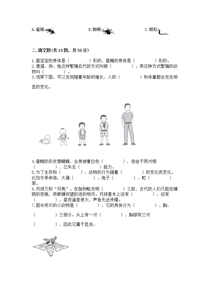 教科版三年级下册科学期末测试卷精品（考试直接用）02