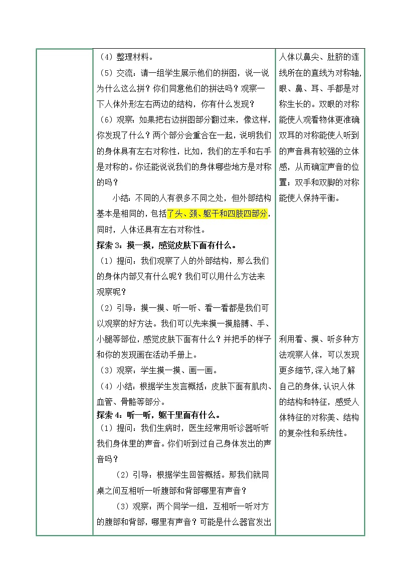 2.1《观察我们的身体》教案第2页