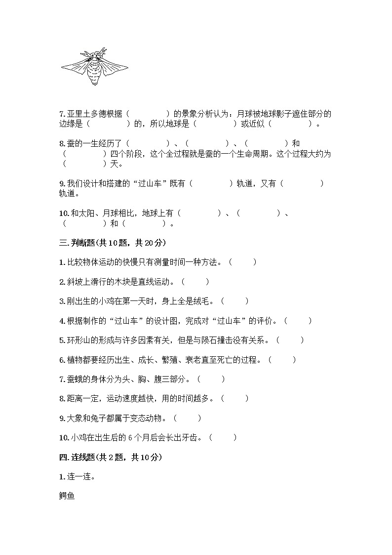 教科版三年级下下册科学期末测试卷及答案【名师系列】第3页