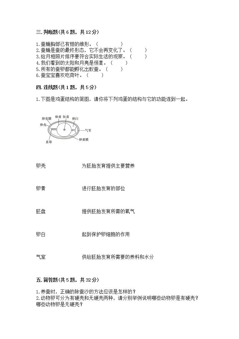 教科版三年级下册科学期末测试卷（考点精练）第2页