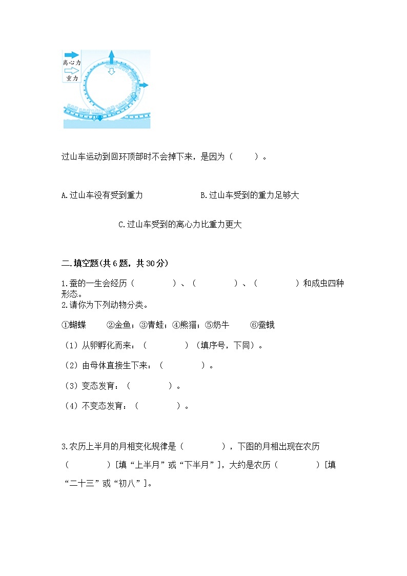 教科版三年级下册科学期末测试卷（完整版）word版第2页