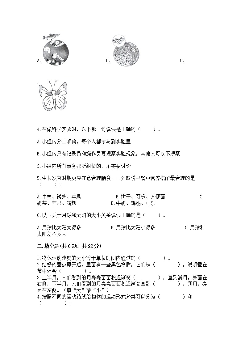 教科版三年级下册科学期末测试卷【培优】第2页