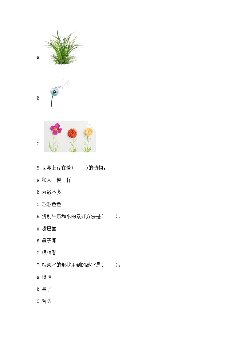 苏教版一年级下册科学期末测试卷附完整答案（易错题）第2页