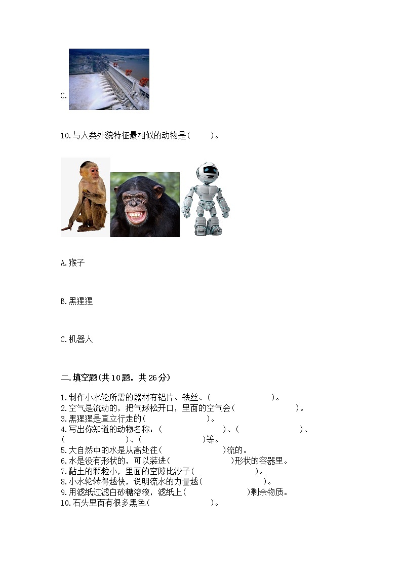 苏教版一年级下册科学期末测试卷（典优）第3页