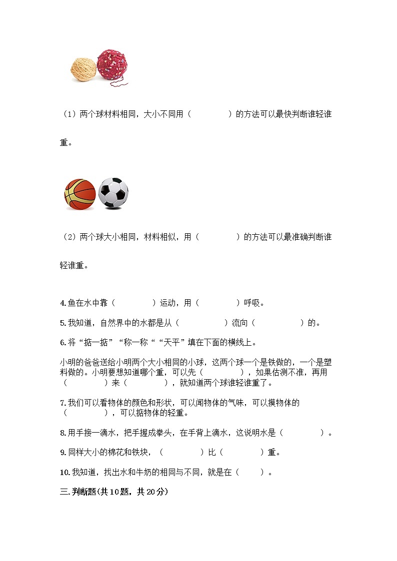 新教科版一年级下册科学期末测试卷附参考答案【巩固】第3页