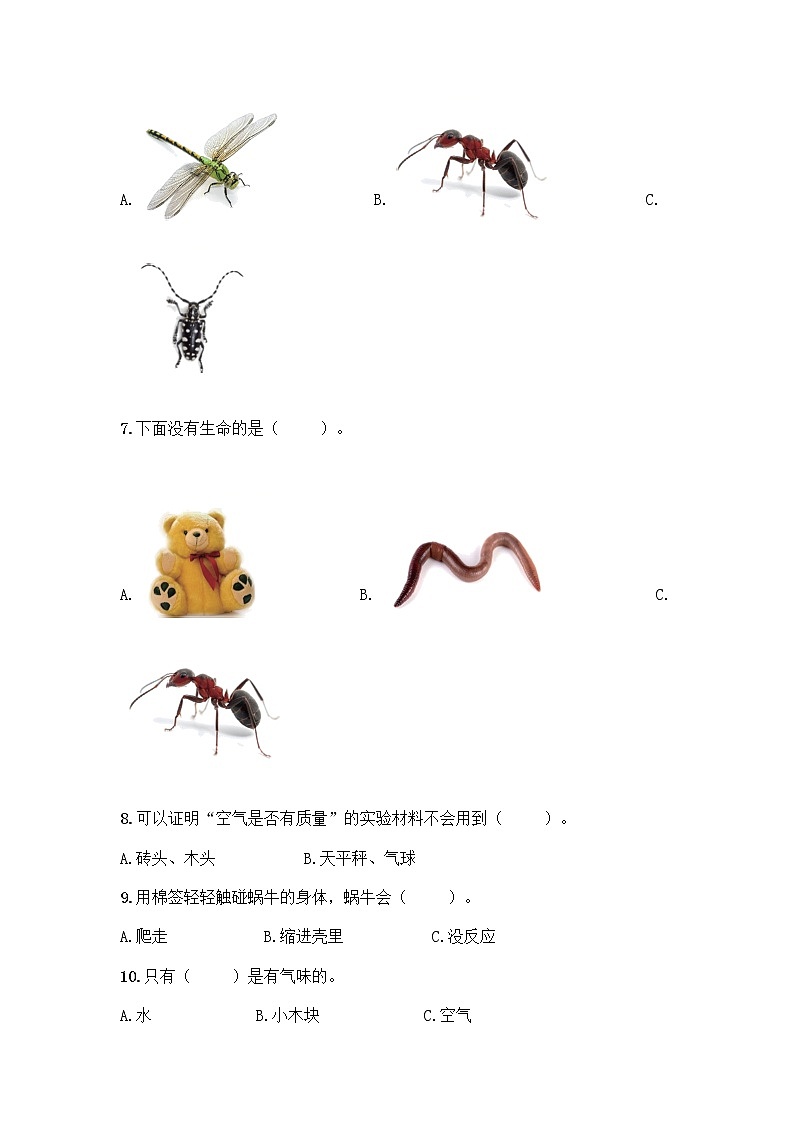 新教科版一年级下册科学期末测试卷含完整答案（网校专用）03