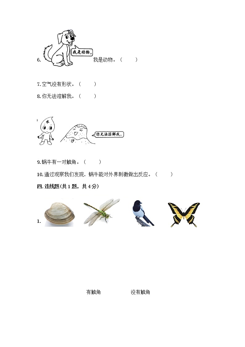 新教科版一年级下册科学期末测试卷附参考答案【考试直接用】03