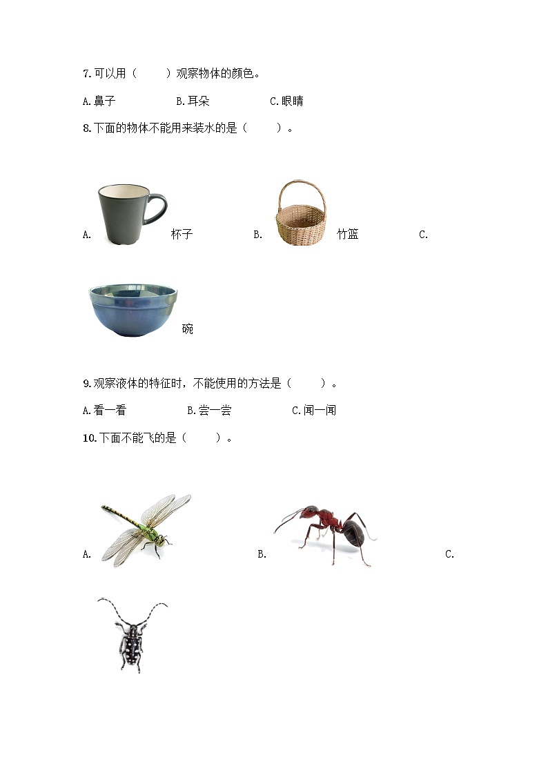 新教科版一年级下册科学期末测试卷带完整答案（名师系列）02