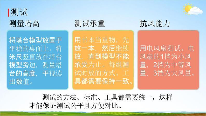 教科版六年级科学下册《测试塔台模型》课堂教学课件PPT06