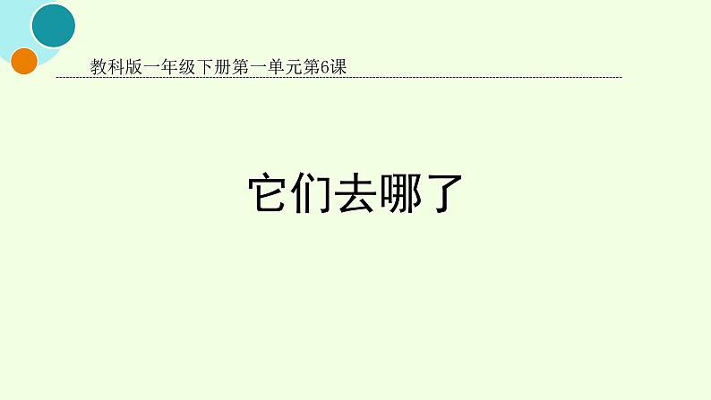 教科版（2017秋）一年级下册科学1.6 它们去哪里了（课件共9张PPT）01