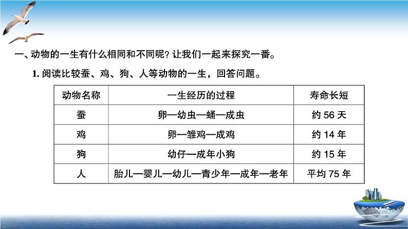 2020新教科版三年级下册科学第8课时动物的一生练习题课件第2页