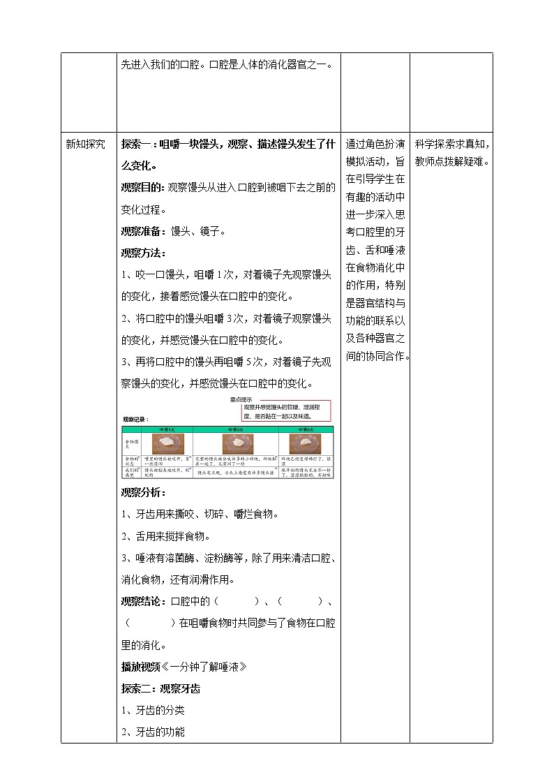 教科版（2017）四年级上册-2.7食物在口腔里的变化【课件 教案 课时练习 素材】02