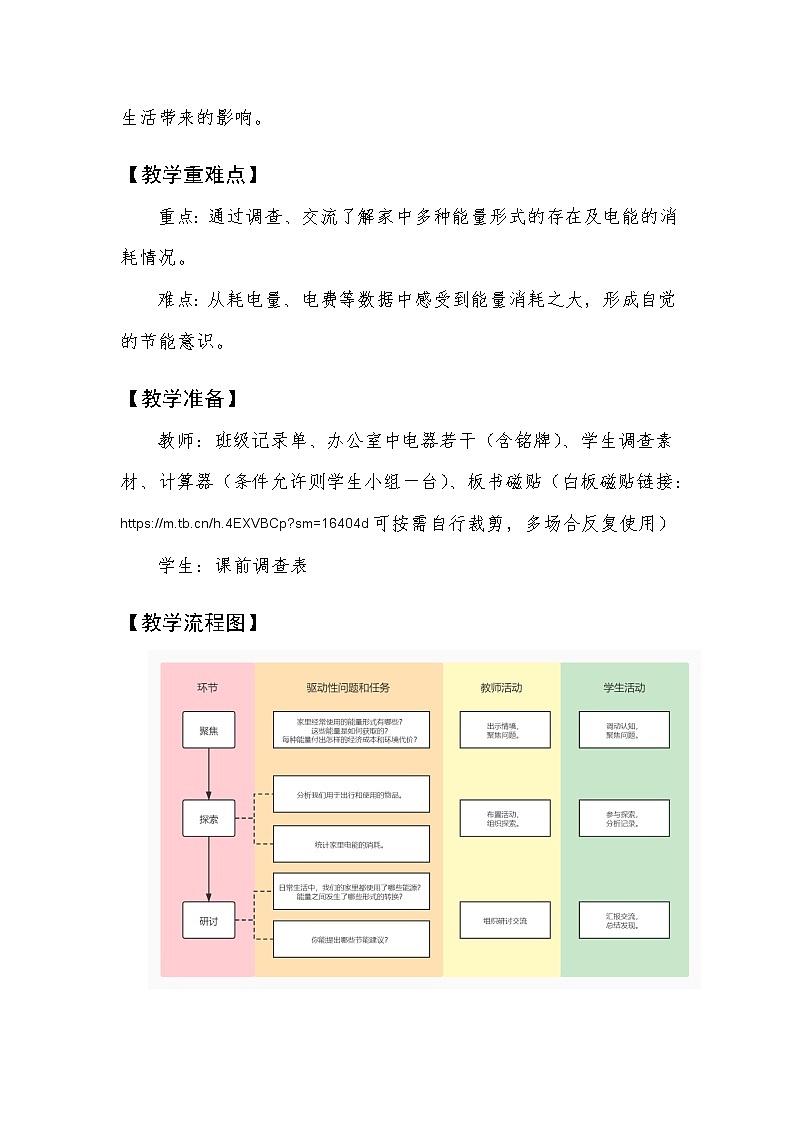 教科版（2017秋） 六年级上册4.2《调查家中使用的能量》教学设计03