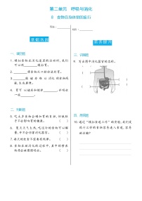 教科版 (2017)四年级上册8.食物在身体里的旅行达标测试