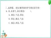 三上科学 4 冰融化了 习题PPT讲解 (含答案+动画)