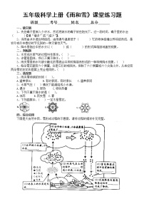 小学科学苏教版 (2017)五年级上册15 雨和雪当堂达标检测题