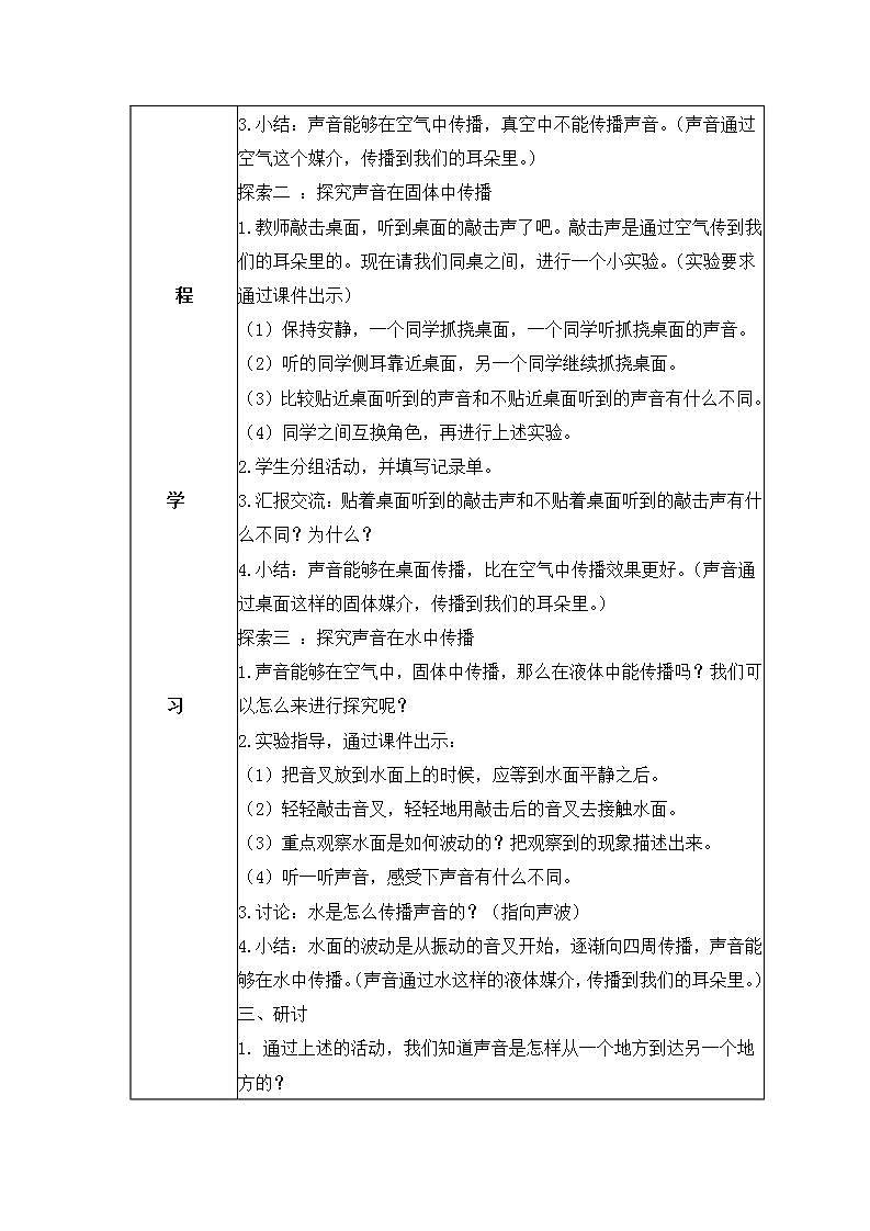 教科版(2017)科学四年级上册1.3《声音是怎样传播的》课件+教案+练习02