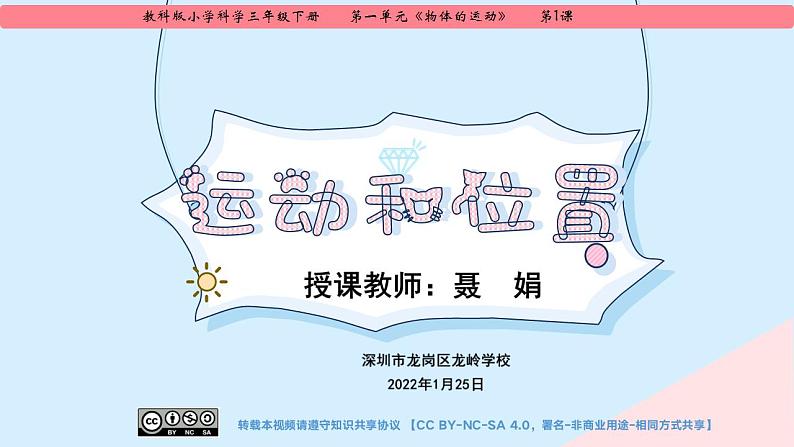 小学科学 教科版 三年级下册《运动和位置》课件第1页