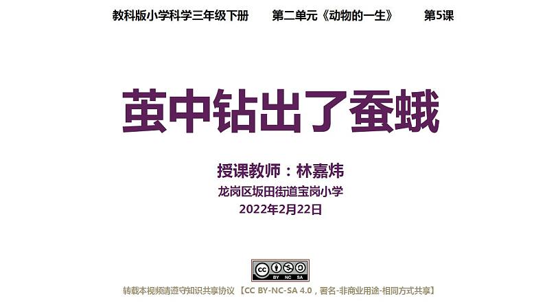 小学科学 教科版 三年级下册 茧中钻出了蚕蛾 课件01