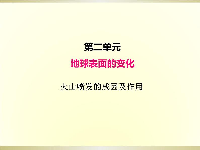 小学科学教科版五年级上册第二单元第4课《火山喷发的成因及作用》课件（2022新版）第1页