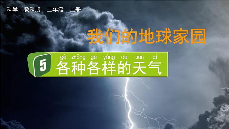 教科版二年级科学上册课件 第一单元 我们的地球家园 5 各种各样的天气01