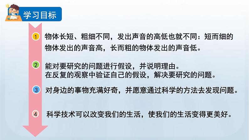 教科版四年级科学上册课件 第一单元 声音 7 让弦发出高低不同的声音02