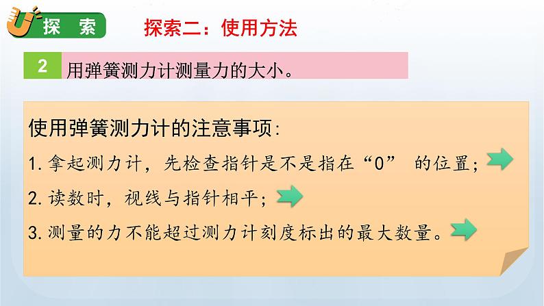 教科版四年级科学上册课件 第三单元 运动和力 4 弹簧测力计08