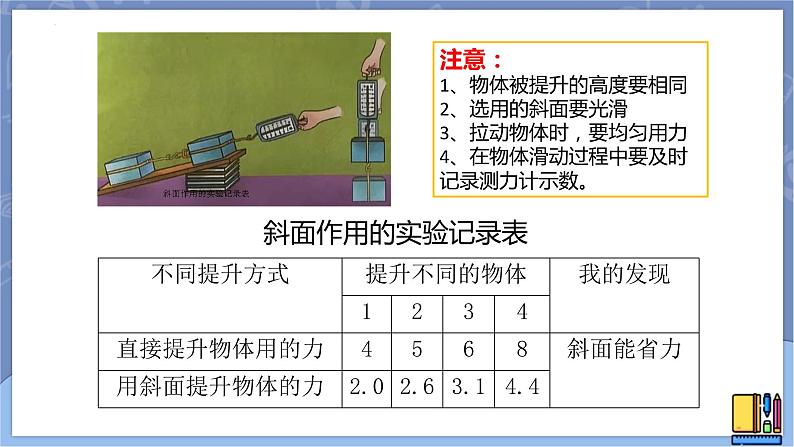 冀人版五下科学 第20课《斜面的作用》教案+课件PPT06