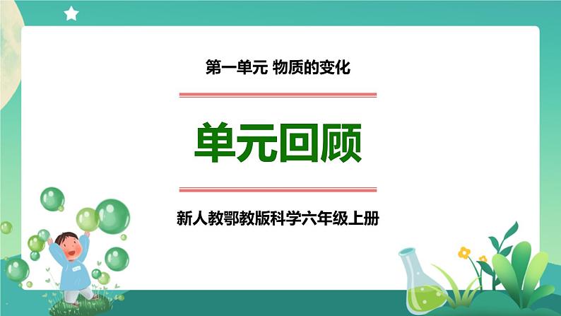 新人教鄂教版科学六上：第一单元 物质的变化（单元回顾）PPT课件+视频01