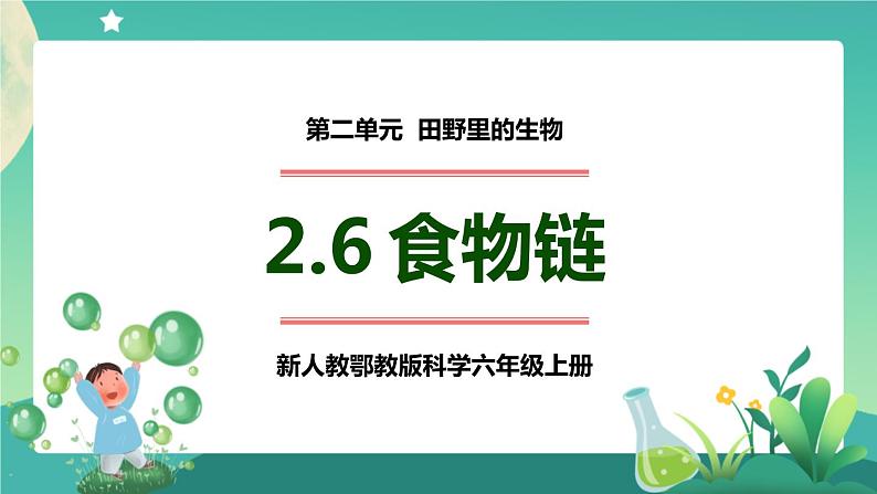 新人教鄂教版科学六上：2.6 食物链（2课时）PPT课件01