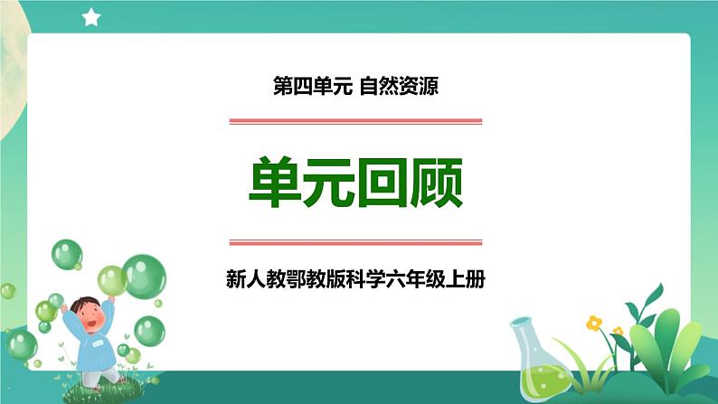 新人教鄂教版科学六上：第四单元 自然资源（单元回顾）PPT课件+视频01