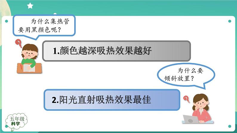 新人教鄂教版五上科学：5.15 认识太阳能热水器（第2课时） PPT课件+教案+练习02