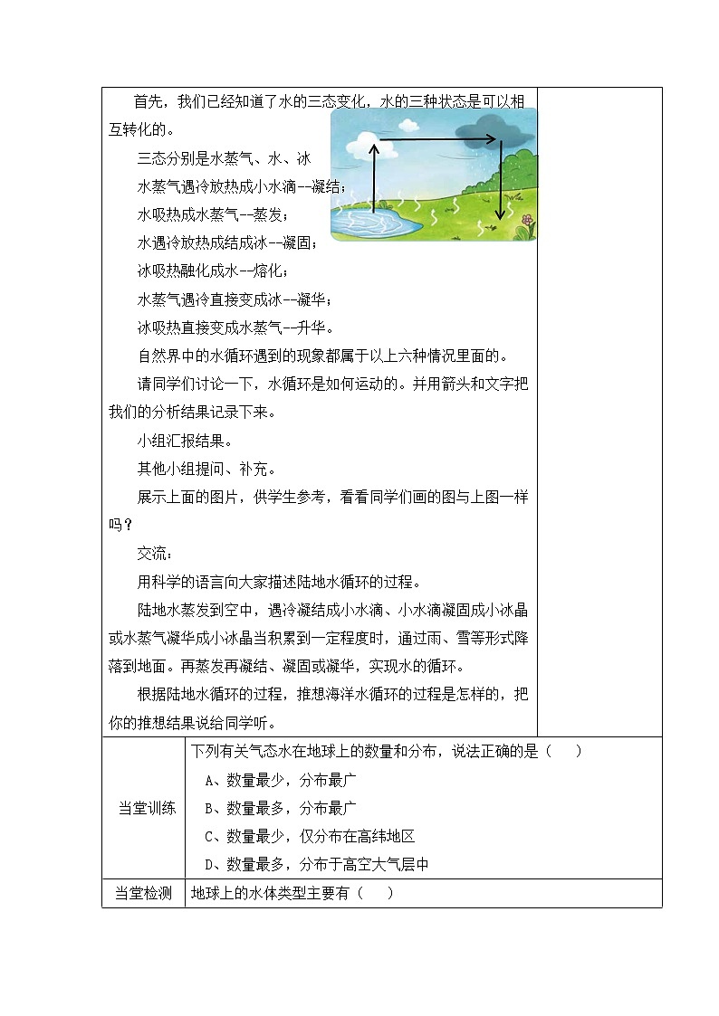 07：地球上的水循环（第01课时）教案第2页