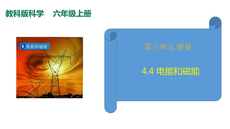 教科版（2017秋）六年级上册科学4.4 电能和磁能（课件44ppt +素材）01