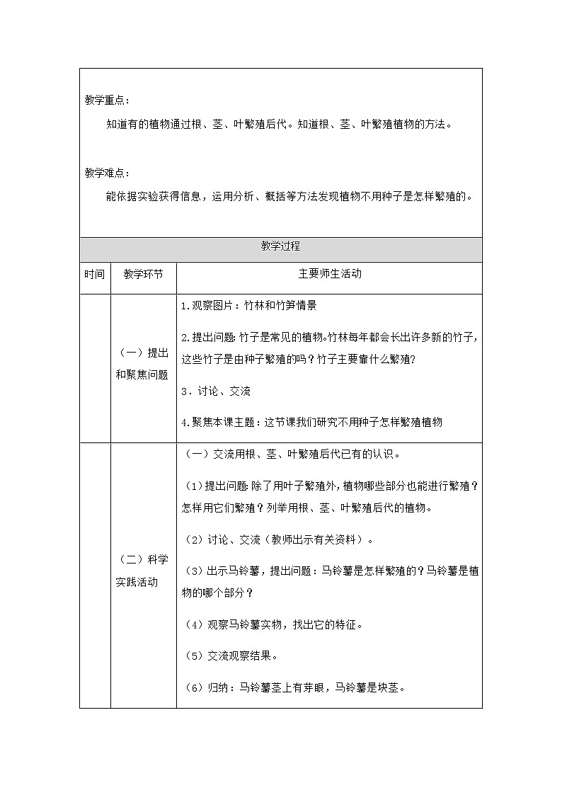 新人教鄂教版科学四上：2.5 不用种子怎样繁殖 PPT课件+教学设计+任务单+练习02