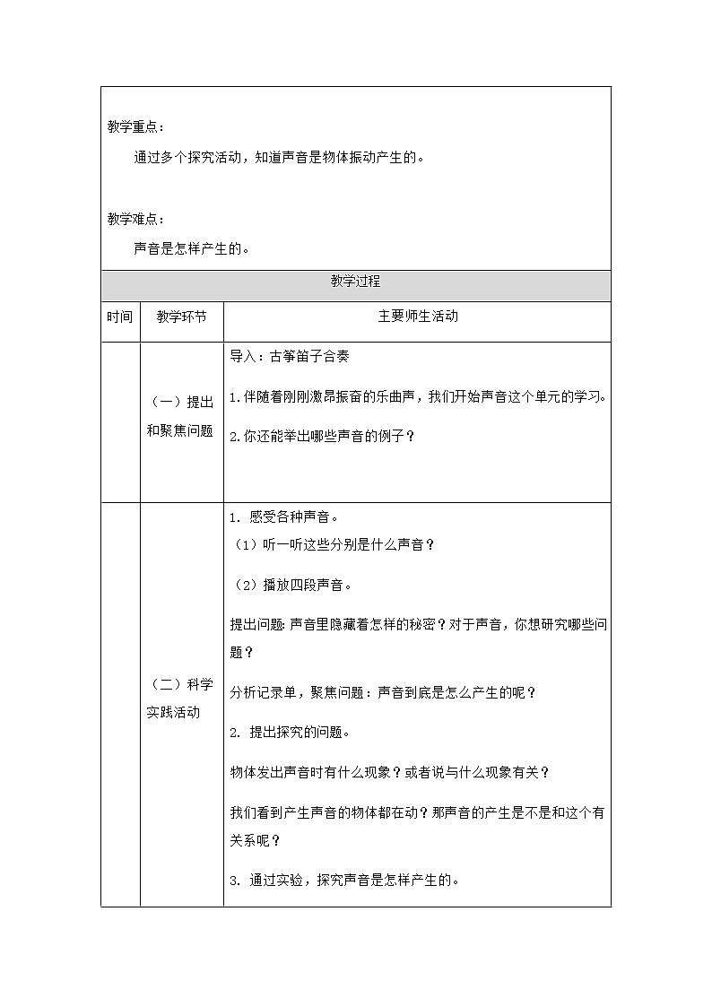 新人教鄂教版科学四上：5.13 声音的产生 PPT课件+内嵌视频+教学设计+任务单+练习02