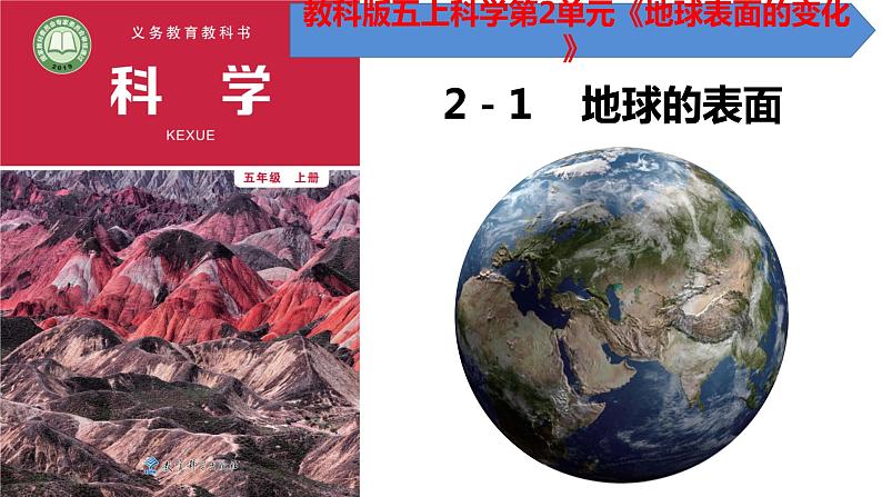 教科版五年级上科学2.1地球的表面教学课件第1页