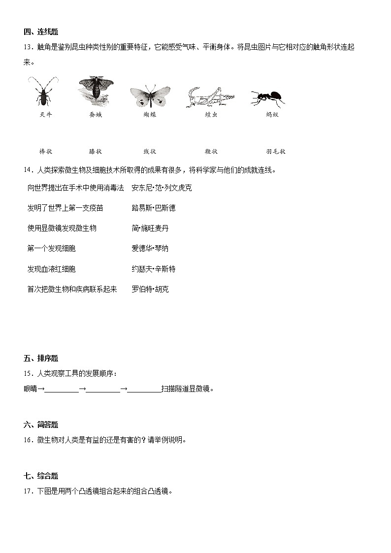 教科版六上科学期末测试卷4（含答案）02