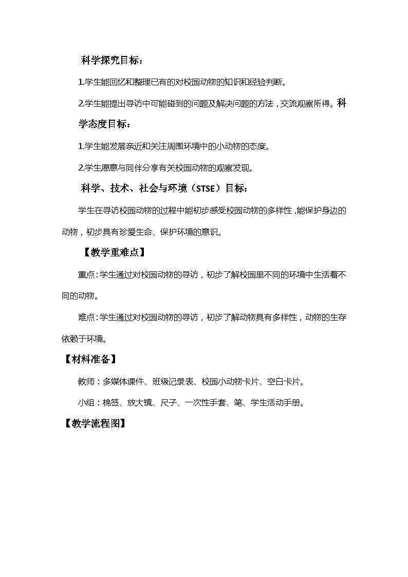 2.2《校园里的动物》课件+教案+教学流程图+微课视频02