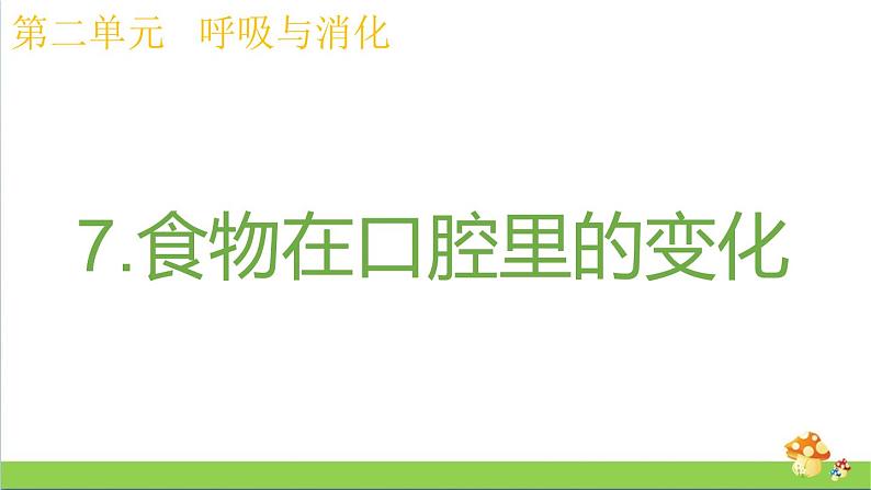 教科版四年级上册科学课件2.7食物在口腔里的变化优质课件01