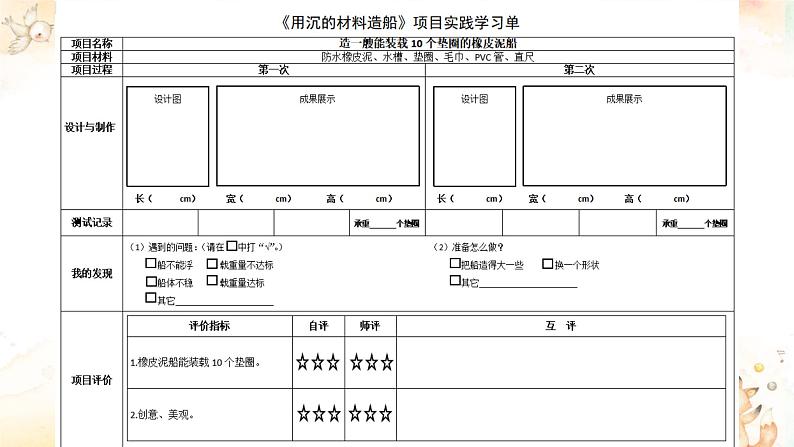 五下《用沉的材料造船》教学课件07