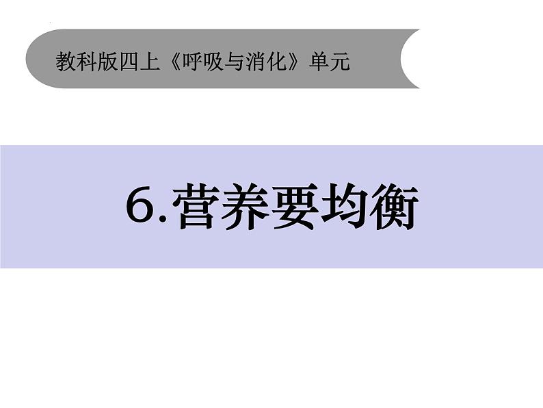 教科版四年级上册科学2.6营养要均衡教学课件01