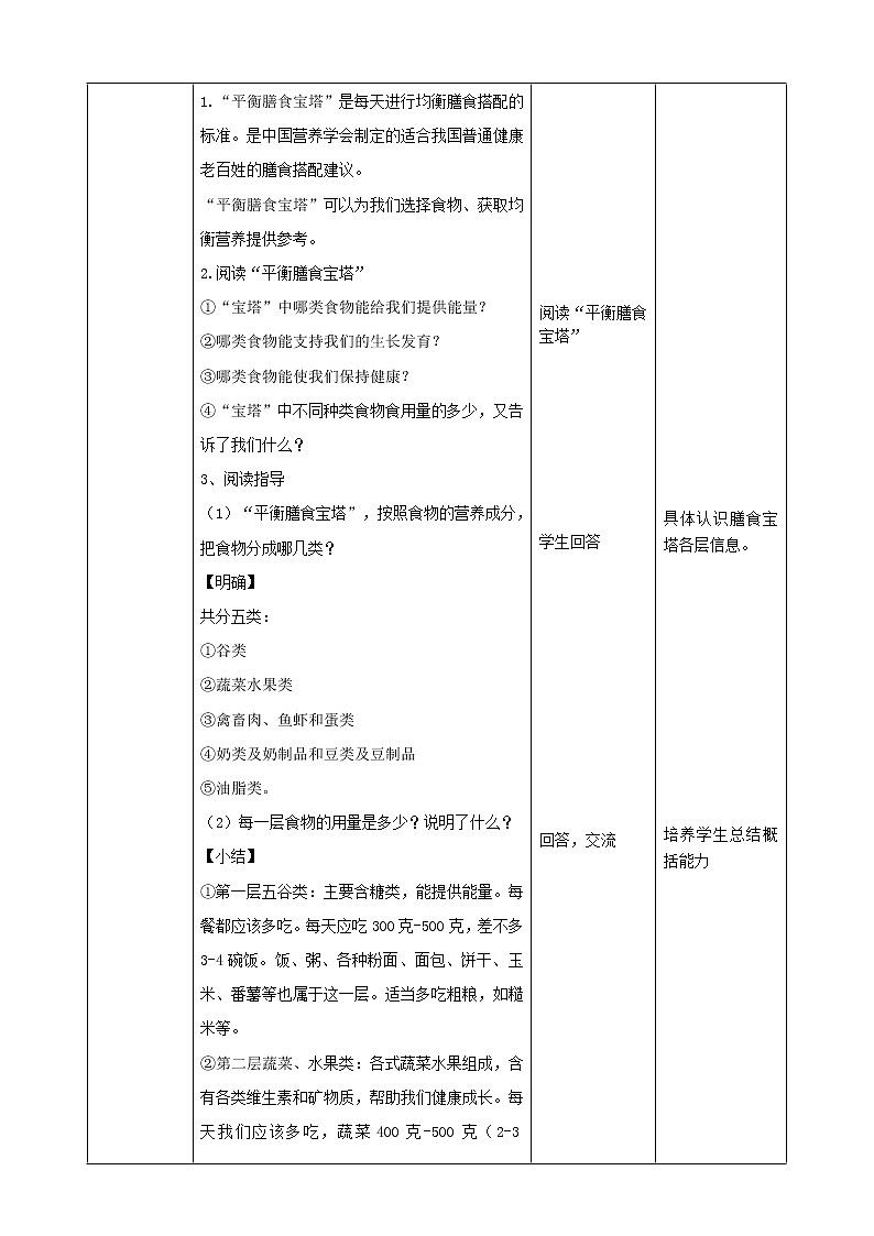 新教科版科学四年级上册2.6《营养要均衡》教案+课件+视频02