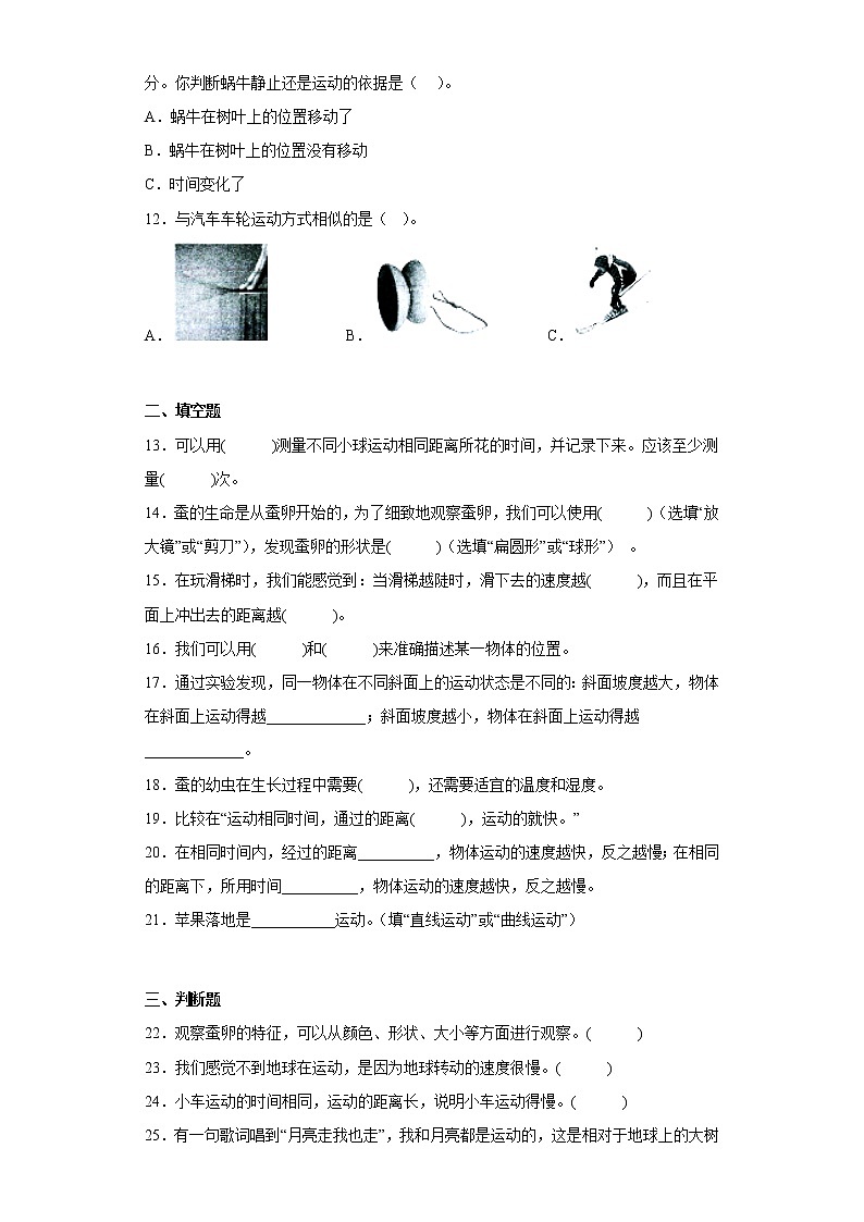 教科版三年级科学下册期中综合测试卷（二）含答案第2页