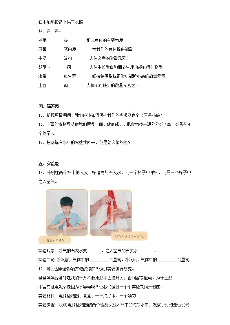 人教版（2017）三年级上科学期末综合复习第2页