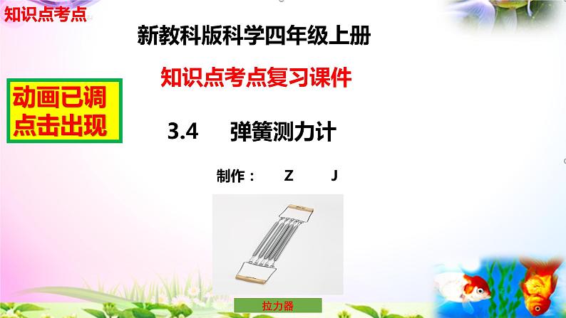 教科版科学四年级上册3.4弹簧测力计-知识点复习课件+实验+典型试题(动画已调)02